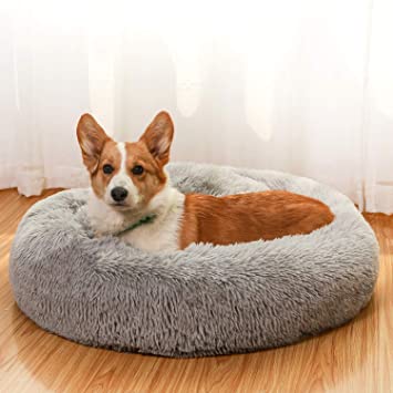 JEMA Dog Beds for Medium Dogs Donut Calming Dog Bed Washable, Comfortable Round Cute Durable Pet Beds with Removable Pillow
