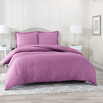 Nestl Bedding Duvet Cover 2 Piece Set – Ultra Soft Double Brushed Microfiber Hotel Collection – Comforter Cover with Button Closure and 1 Pillow Sham, Lavender Dream - Twin (Single) 68"x90"