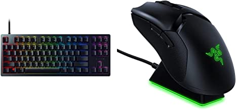 Razer Viper Ultimate Hyperspeed Lightest Wireless Gaming Mouse & RGB Charging Dock & Huntsman Tournament Edition TKL Tenkeyless Gaming Keyboard: Fastest Keyboard Switches Ever - Classic Black