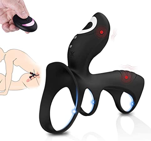 UTIMI Vibrating Cock Rings Silicone Dual-Motor Penis Ring with Remote Control Longer Harder Stronger Erection Enhancing Sex Toys for Male and Couples Play