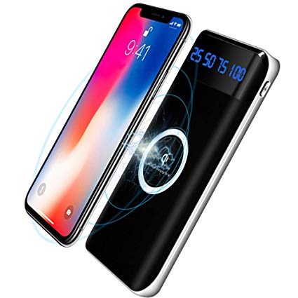 Wireless Charger Power Bank,KUPPET 20000mAh External Battery Charging Pack Portable Charger Battery Pack Portable Charger for iPhone X,iPhone 8,Samsung Galaxy S9/S8/S7 Note 8/9