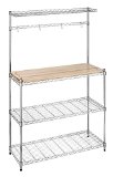 Whitmor 6054-268 Supreme Bakers Rack Chrome and Wood