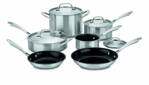 Cuisinart GGT-10 GreenGourmet Tri-Ply Stainless 10-Piece Cookware Set