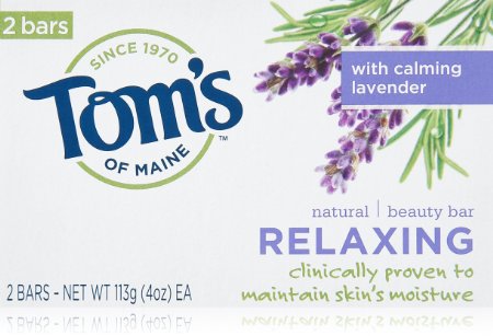 Tom's of Maine Relaxing Natural Beauty Bar Soaps, Calming Lavender, 2 Count