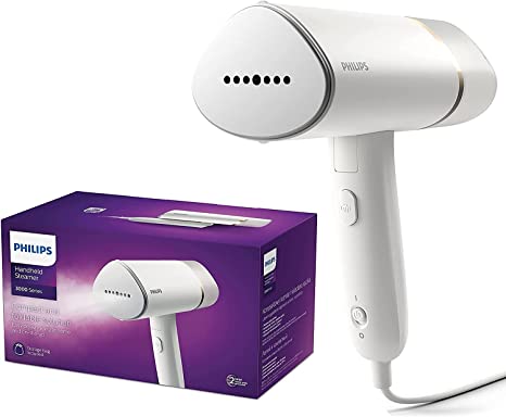 Philips Handheld Steamer 3000 Series, Compact and Foldable, Ready to Use in ˜30 Seconds, No Ironing Board Needed, 1000W, up to 20g/min, STH3020/16