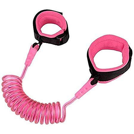 LuKe Anti Lost Wrist Link,Child Outdoor Safety Harness Walking Leash for Toddlers and Kids,1.5M (Pink)