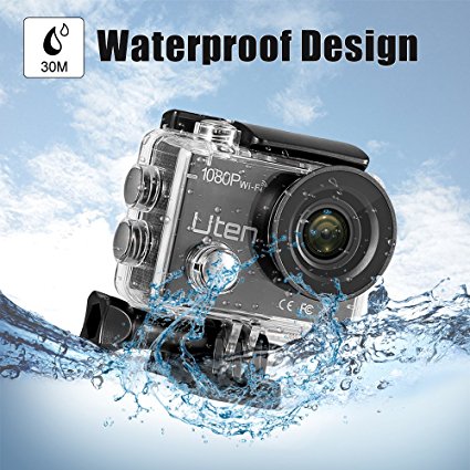 Action Camera HD 1080P Sports Cam 30m Underwater Waterproof Camcorder with WiFi 170°Wide Angle Lens