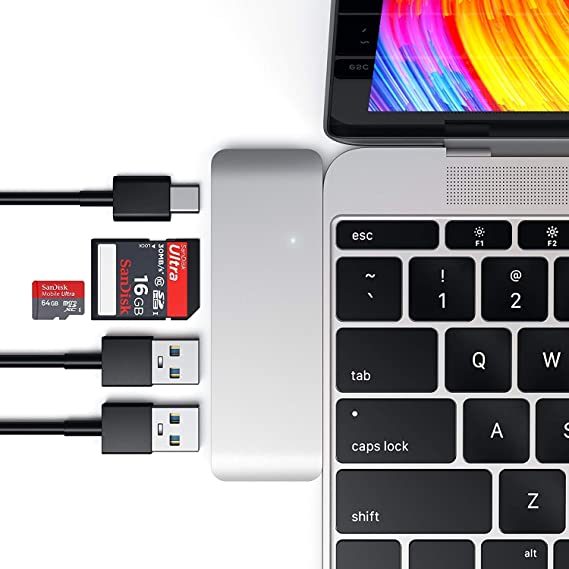 USB C Hub Docking Station Adapter - Hub 5-in-1 Type C Hub with USB-C Port, 2 X USB 3.0 Ports, Tf/SD/Micro SD Card Reader, Compatible with MacBook Pro/Air and Type-C Laptops or Devices