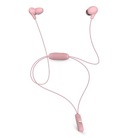 Bluetooth headphones, Syllable Music Necklace Wireless Noise Cancelling In Ear Sports Running Jogging Gym Fitness Bluetooth earphone / Earbuds with Mic for iPhone smartphones tablet and More - Pink