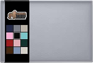 Gorilla Grip 100% Waterproof Raised Edge BPA Free Silicone Pet Feeding Mat, Dog Cat Food Mats Contain Spills Protects Floors, Placemats for Cats, Dogs Water Bowl, Pets Accessories 18.5x11.5 Light Gray