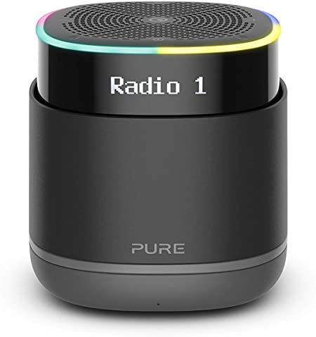 Pure StreamR Portable Wireless Bluetooth Speaker with DAB Digital Radio, Alexa Voice Technology and Bluetooth Streaming - Charcoal