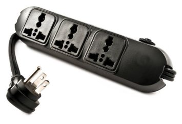 Simran SM-60 Universal Power Strip 3 Outlets for 110V-250V Worldwide Travel with SurgeOverload Protection