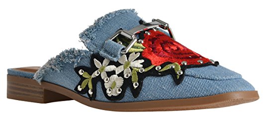 Women's Slide On Slip On Mule Loafer Flats Shoes by LUSTHAVE