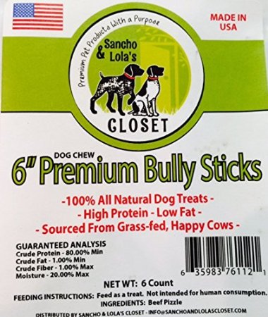 Best 6 Crunchy Style Bully Sticks Made in USAPremium Grass-Fed Kosher American BeefNo Antibiotics No Growth HormonesGREAT SALE PRICE ON THIS TEMPORARY BATCH NEW BATCH MID FEB