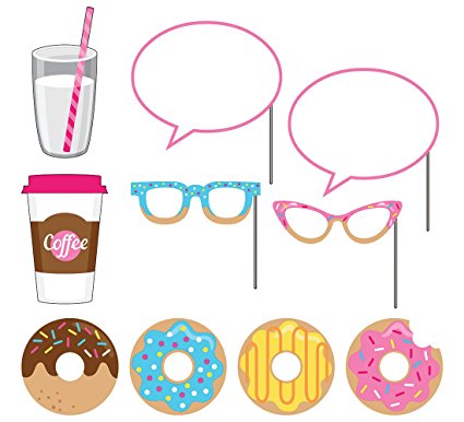 10-Piece Photo Props For Party, Donut Time