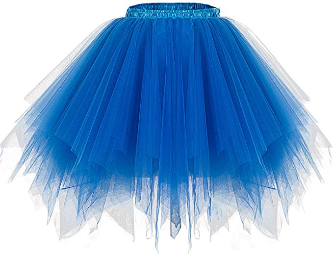 Bridesmay Women's Tutu Halloween Tulle Skirt 50s Vintage Ballet Bubble Dance Skirts