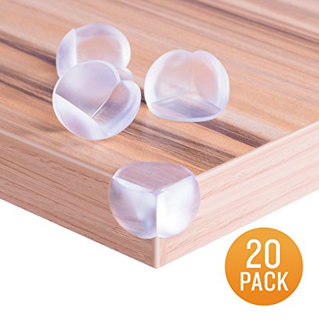 Corner Guards Corner Protector with Super Strong Adhesive Gel, 20 Packs Clear Corner Cushion Furniture Bumpers for Baby Proofing