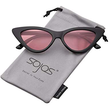 SOJOS Cateye Sunglasses For Women Fashion Retro Vintage Narrow Clout Goggles Metal Frame