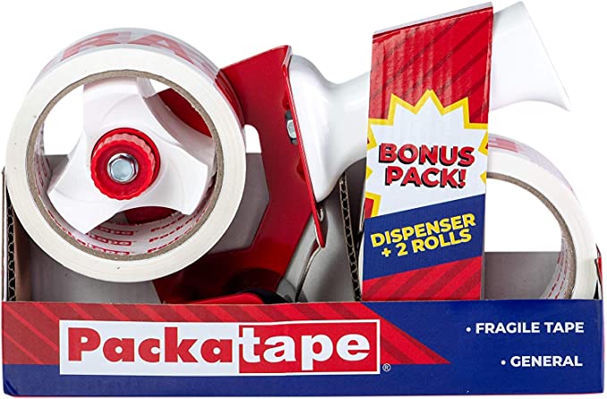 Packatape | Packing Tape Gun   2x Fragile Tape Roll 48mm x 66m | Parcel Tape Dispenser with Cutter, Tape Gun for Packing, Packaging Tape   Packing Tape Dispenser, Tape Dispenser Gun, Package Tape Gun