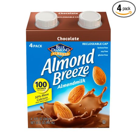 Blue Diamond Dairy Free Almond Breeze Almondmilk, Chocolate, 8 Ounce (Pack of 4)