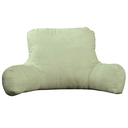 Backrest Pillow – Large Firmly Stuffed Sitting Support Bed Pillow with Arms for Comfort while Reading & Relaxing –Foam filled for Adults, Teens and Kids - Sage Green