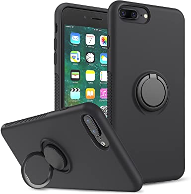 LeYi Compatible with iPhone 8 Plus Case, iPhone 7 Plus Case, iPhone 6s Plus Liquid Silicone Gel Rubber Case, Soft Microfiber Liner Shockproof Phone Cover for iPhone 6 Plus, Black