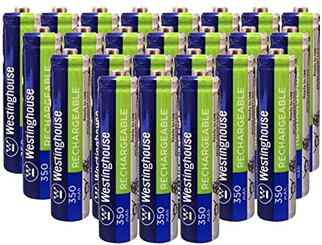 24pc Westinghouse Pre Charged Always Ready AAA 1.2 Volt 350mAh Ni-Mh Rechargeable Battery for Solar Garden Lights