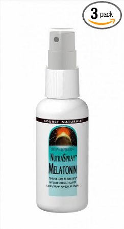 Source Naturals Melatonin 1.5mg NutraSpray, Orange, Time Released Sublingual, 2 ounces (Pack of 3)