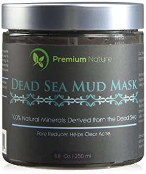 Premium Nature Dead Sea Mud Mask 8 oz, Melts Cellulite, Treats Acne and Problem Skin, Also Acts as Pore Minimizer and Wrinkle Reducer Medium Gray
