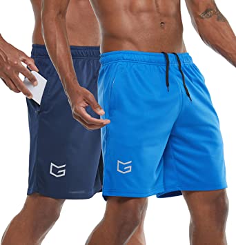 G Gradual Men's 7" Workout Running Shorts Quick Dry Lightweight Gym Shorts with Zip Pockets