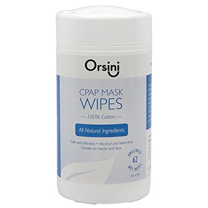 Orsini All Natural CPAP Mask Cleaning Wipes, Unscented (Pack of 62)