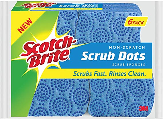 Scotch-Brite Scrub Dots Non-Scratch Scrub Sponge, 6 Count