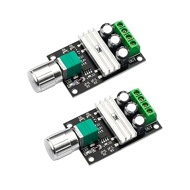 Acxico 2 pcs 6V 12V 24V 28VDC 6-28VDC 3A 80W PWM DC Motor Speed Controller Regulator US Stock