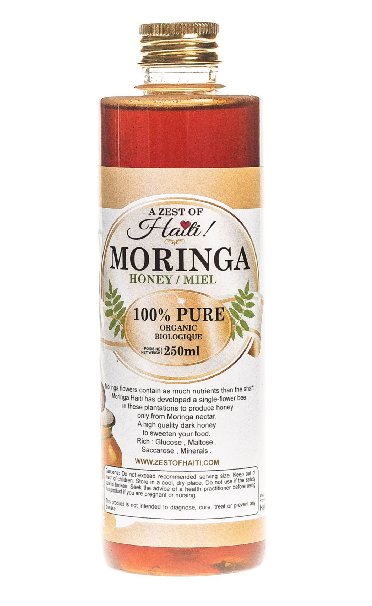 Moringa Pure Raw Mono-floral Dark Honey - 100% Organic- Retains Calcium in Body, Prevents Heart Disease - Made Only From the Miracle Moringa Flower - Very Rare, Great in Moringa Tea - 8 Ounces