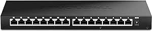 TRENDnet 16-Port Unmanaged 2.5G Desktop Network Ethernet Switch, TEG-S3160, 16 x 2.5Gb RJ-45 Ports, 80Gbps Switching Capacity, NDAA TAA Compliant, Lifetime Protection, Black