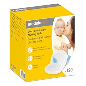 Medela Ultra-Breathable Nursing Pad, 200 Count, Highly Absorbent, Breathable and Discreet for Comfortable Wear