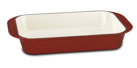 Cuisinart CI1136-24CR Chefs Classic Enameled Cast Iron 14-Inch RoastingLasagna Pan Cardinal Red