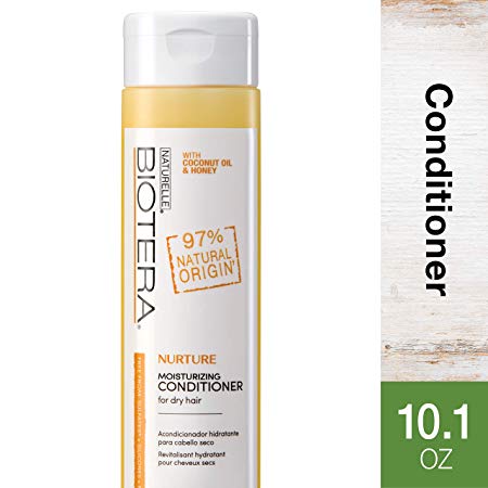 Biotera Natural Origin Nurture Moisturizing Conditioner, with Coconut Oil and Honey/Free from SLS/SLES Sulfates, Silicones, Parabens, Dyes and Gluten/Up to 97% Natural Original, 10.1-Ounce