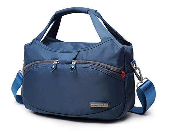 Crest Design Waterproof Nylon Crossbody Bags for Women Multi Pocket Shoulder Bag Travel Purse and Handbag