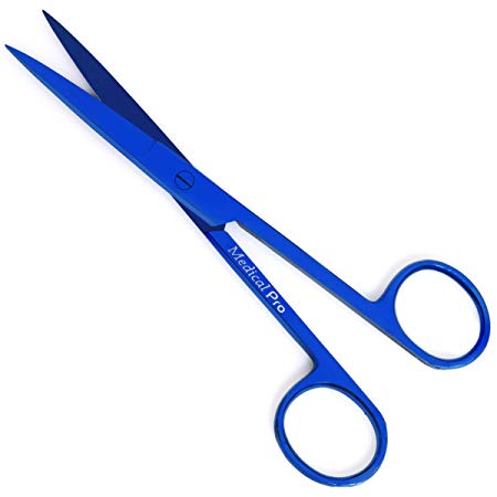 MEDICAL PRO-Medical and Nursing Operating Scissors Sharp/Sharp Straight;-Blue Titanium-Supreme Grade, Made of High Grade Surgical Stainless Steel, 5.5"-140-10001BT