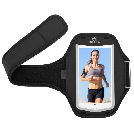 CRONA Running Sports Armband Reflective Strip Waterproof Phones up to 5.5 inch Applicable