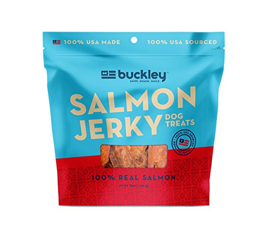 Buckley Original Premium Protein Dog Jerky Treats, Salmon, 15 Ounce