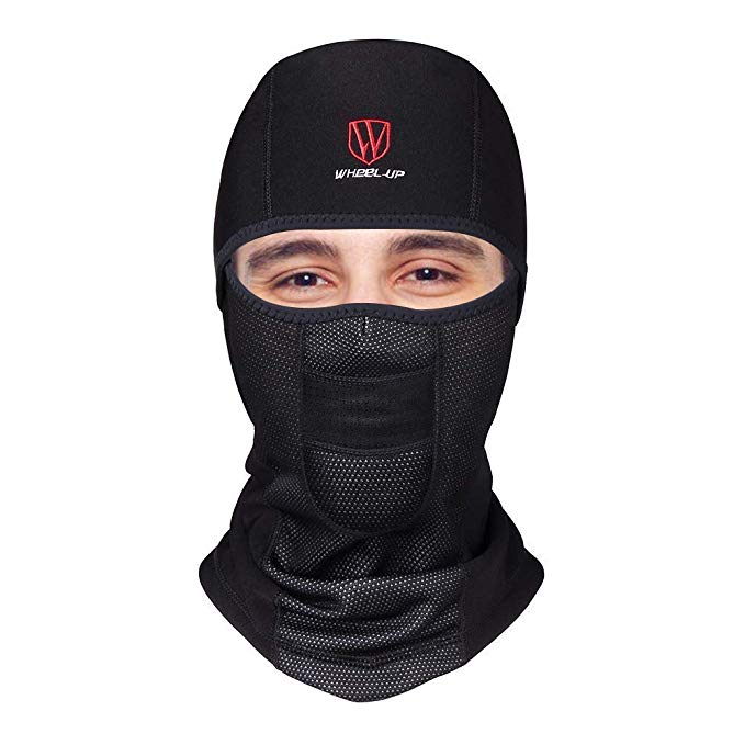 DIMJ Winter Balaclava for Men Lightweight Lycra Full face Face Mask Breathable Warm Protection for Ski, Motorcycle, Cycling, Running, Hiking, Black
