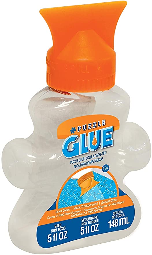 MasterPieces Accessories, Jigsaw Puzzle Piece Shaped Glue Bottle, with Swivel Spreader Cap, 5 Ounces