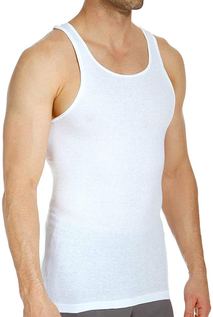 Stafford Men's Tall/X-Tall Length A-Shirt Tank Undershirt 4-Pack