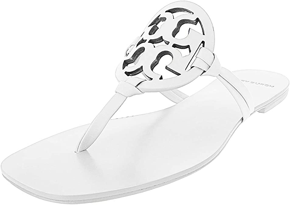 Tory Burch Flip Flop Miller Square Toe Flat Sandal Leather