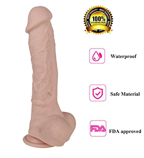 Lowestbest 9.06 Inch Premium Dildo, Classical Realistic Penis Suction Cup Dildo,100% Body Safe Sex Toys for Woman Large Big Huge Dildo Cock (Flesh2)