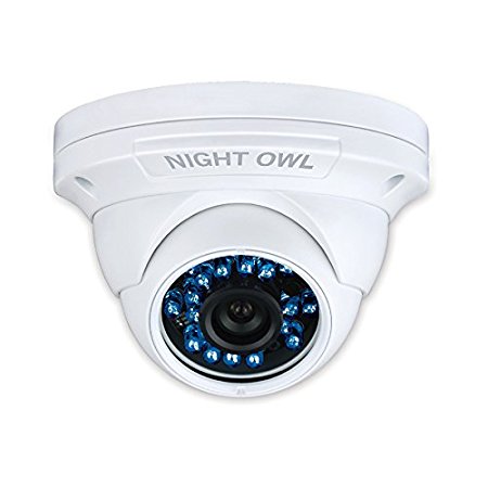 Night Owl Security Hi-Resolution 900 TVL Security Dome Camera, Audio Enabled, with 75-Feet of Night Vision