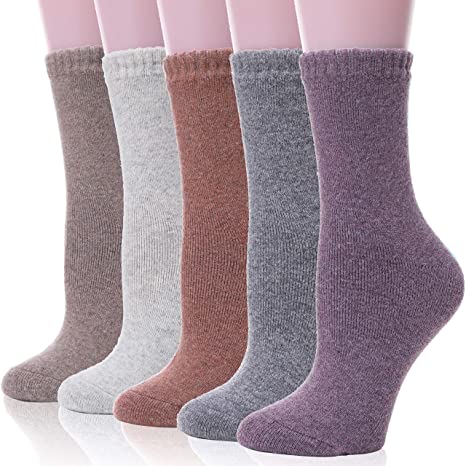 Womens Wool Socks Thermal Boot Long Crew Thick Heavy Comfy Fuzzy Winter Warm Ladies Work Soft Socks for Cold Weather