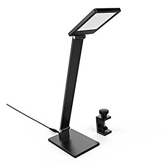 Desk/Clamp Lamp, BESTEK 2 in 1 LED Eye Caring Table Lamp, office light with 3 Brightness Levels and Touch Switch Control